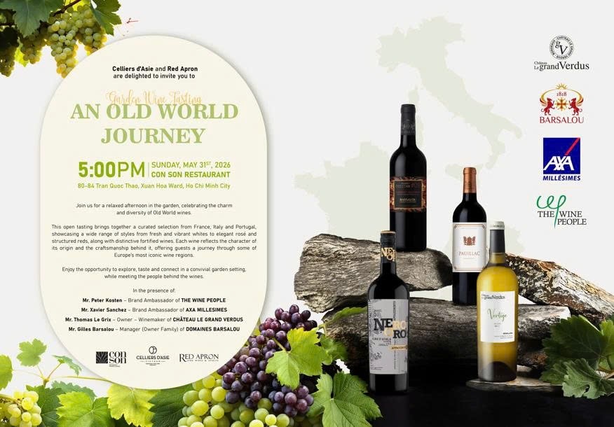 topruou tham du su kien garden wine tasting – an old world journey 2026