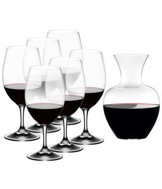 Ly Vang Riedel Ouverture - Set of 6 Red Glass & Decanter