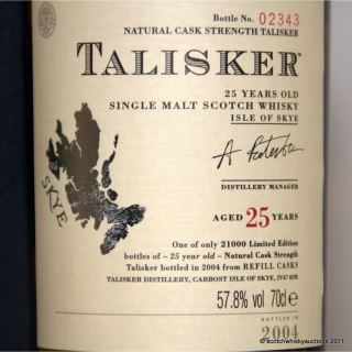 Whisky Talisker 25 - 2004 Release