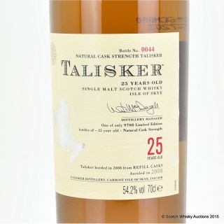 Whisky Talisker 25 YO - 2008 Release
